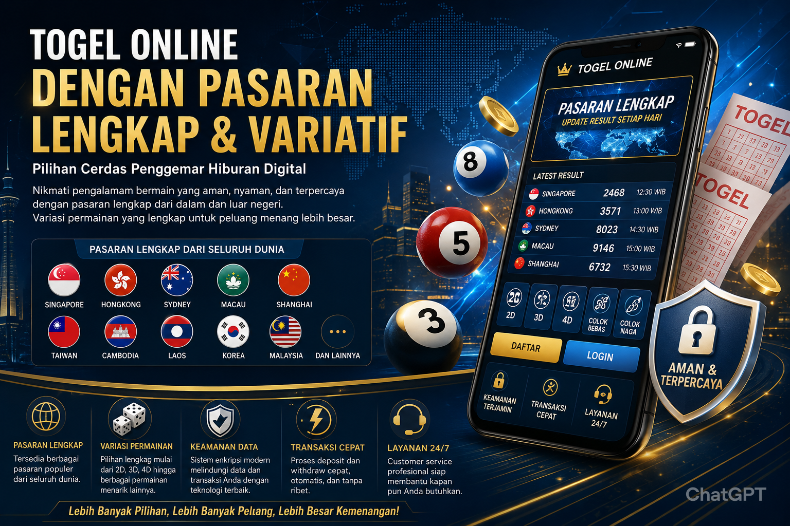 Togel Online dengan Pasaran Lengkap